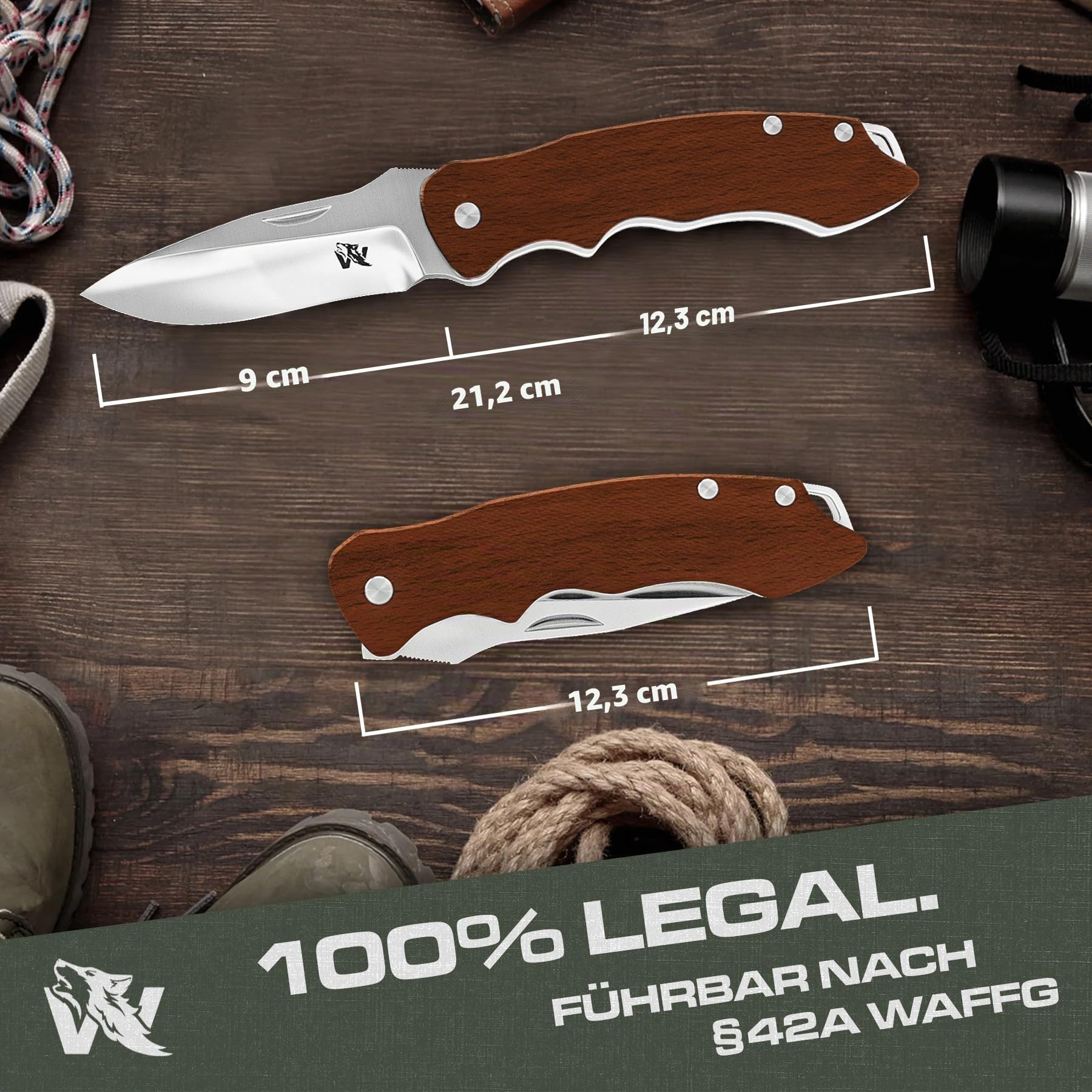 wolfgangs-ferox-zweihand-klappmesser-d2-ebenholz-lederholster image 3