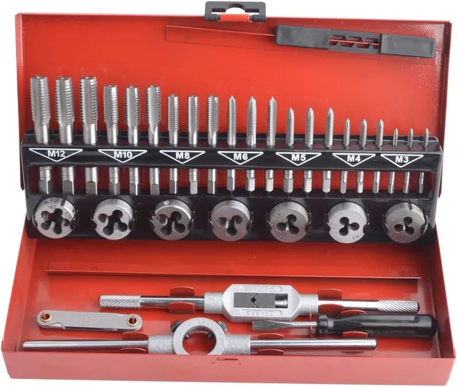 gunpla-gewindeschneidsatz-32-tlg-m3-m12-metallkoffer-stahl image 1