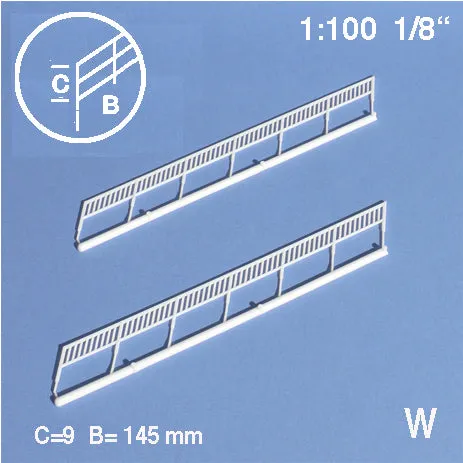 schulcz-building-parts-gel-nder-1-100-treppe-wei-145mm image 1