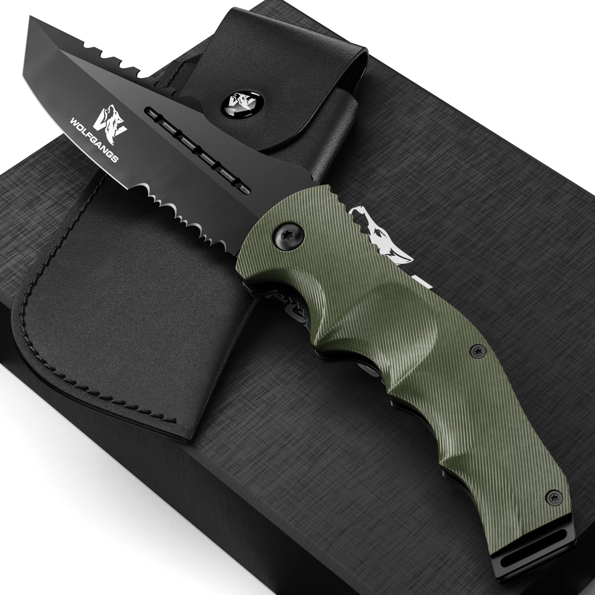 wolfgangs-undique-zweihand-klappmesser-440c-gr-n-schwarz image 1