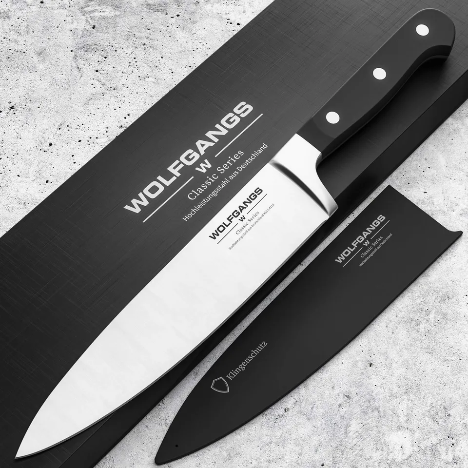 wolfgangs-profi-kochmesser-edelstahl-20-cm-k-chenmesser-schwarz image 1