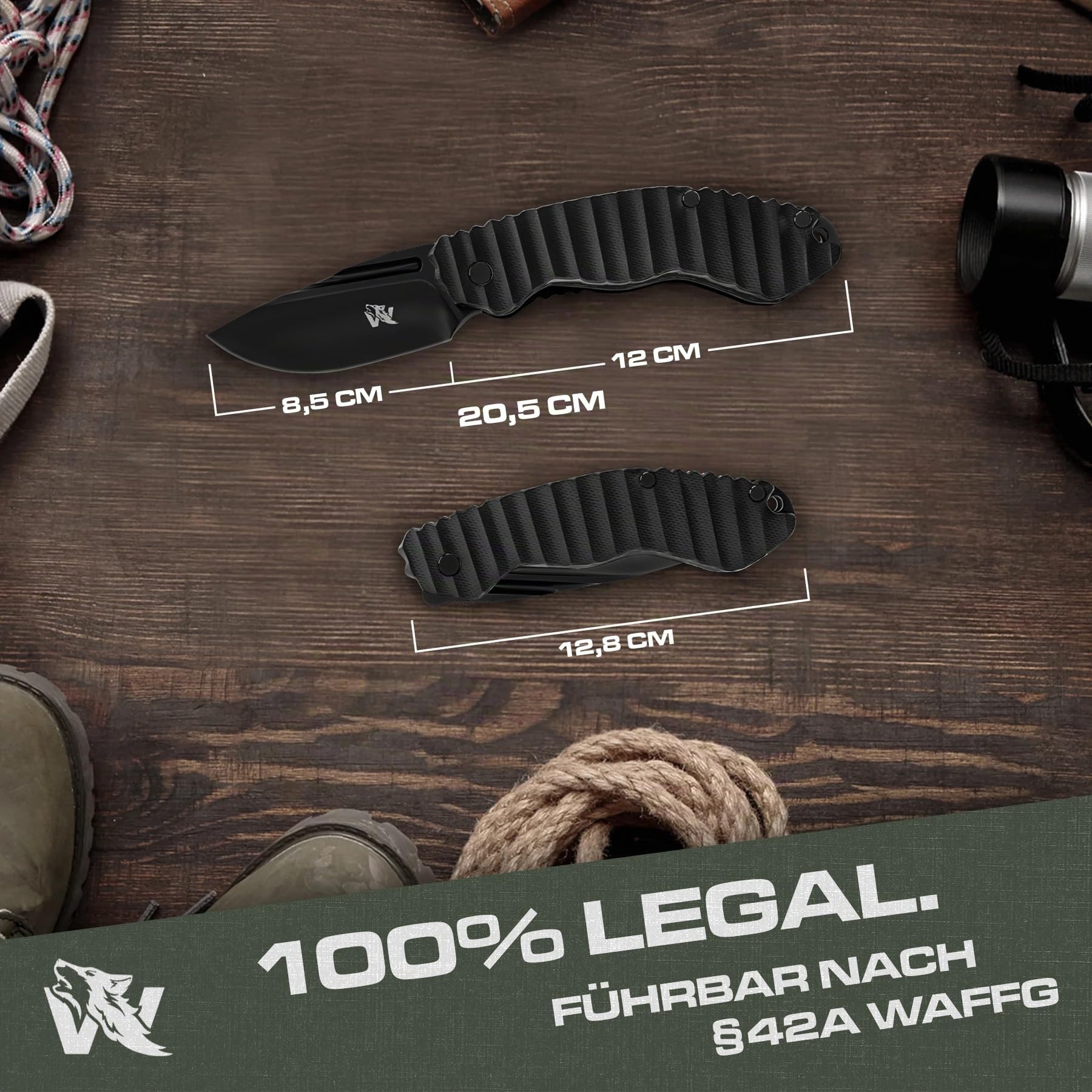 wolfgangs-gladio-zweihand-klappmesser-d2-schwarz-mit-kydex-holster image 3