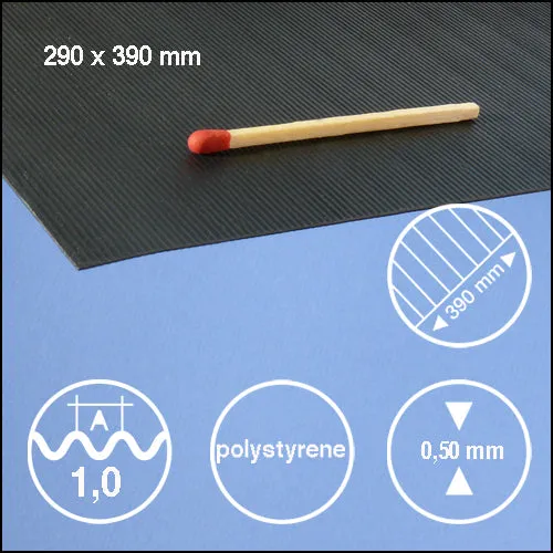 schulcz-sheet-material-corrugated-styrene-l-1-0-mm-platte-schwarz image 1