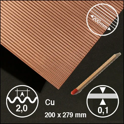 schulcz-sheet-material-wellblech-modellplatte-kupfer-200x295mm image 1