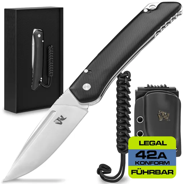 wolfgangs-cultro-klappmesser-d2-stahl-schwarz-satin-mit-kydex-holster image 1