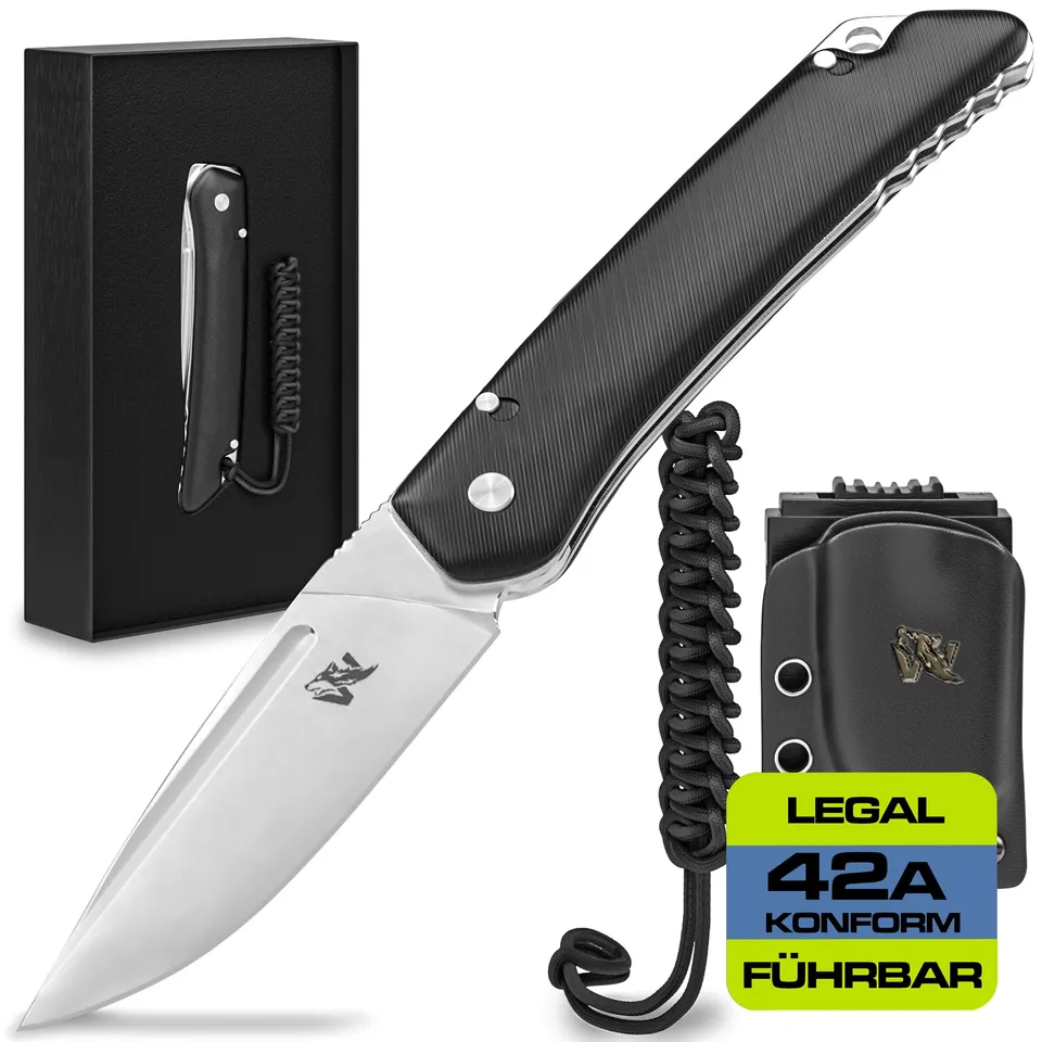 wolfgangs-cultro-klappmesser-d2-stahl-schwarz-satin-mit-kydex-holster image 1